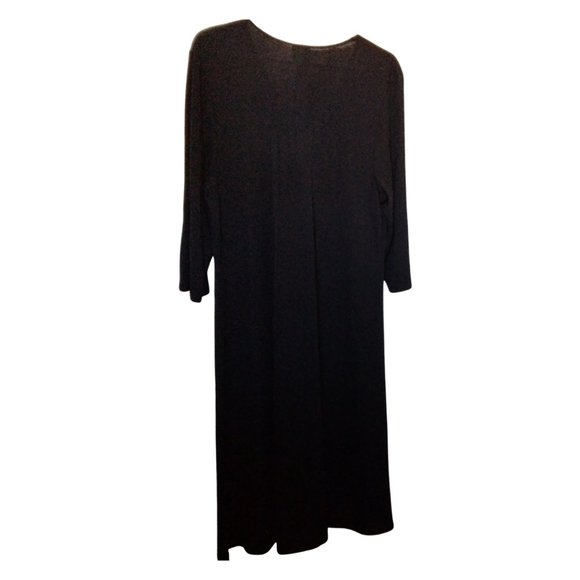 Black Long Sleeve Dress with Flower, Size 22/3X NWT - Picture 2 of 5